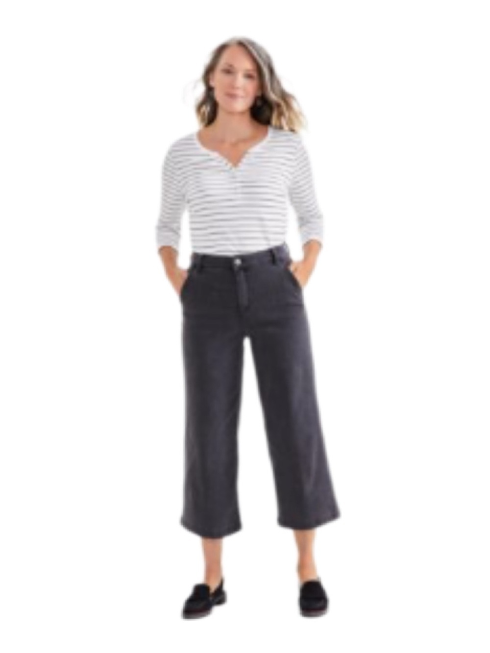Style & Co. Grey Wide-Leg Crop Jeans Size 10 Petite